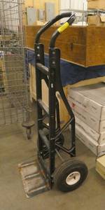2 wheel hand truck, air tires, plastic frame, steel lip and handle