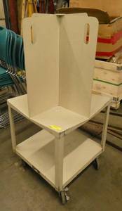 Paper stacking cart on wheels