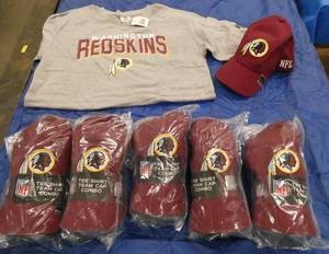 5 New Youth size 14-16 Washington Redskins hat and tshirt sets