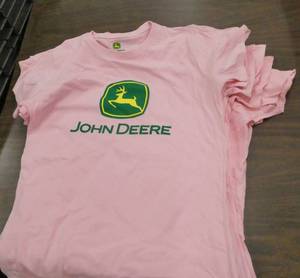 8 New John Deere T-shirts Womens size Large 19 across chest and 26 long