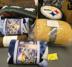 5 throws and a Steelers pillow