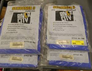 FOUR blue heavyweight poncho 52x80 one size fits all