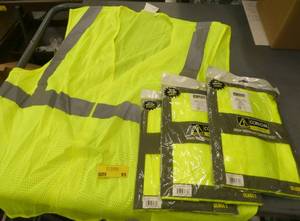 THREE Hi-Vis class 2 Mesh vests with velcro closure size 3XL