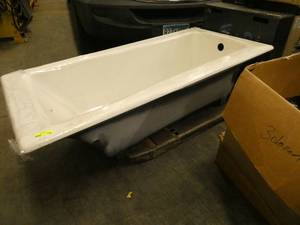 Kohler cast iron bathtub 5-12 ft long, 32 wide overall, new, no chips, cracks etc
