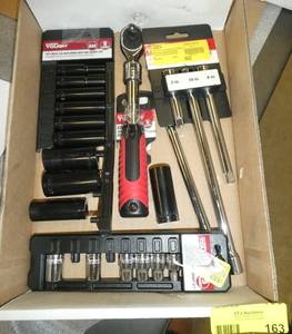 Group of 38 sockets, extensions and wrench