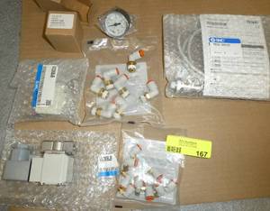 New SMC fittings, valves, pressure valve, gauges