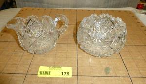Very nice Cut Glass creamer and sugar - no chips or breaks