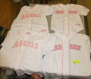 4 girls baseball jerseys 12-14 and 16