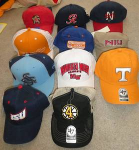 11 Baseball caps of various teams