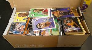 Shoe box of trading cards