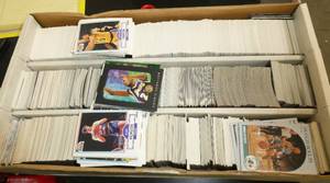 Large Box full of trading cards - mostly basketball and some football