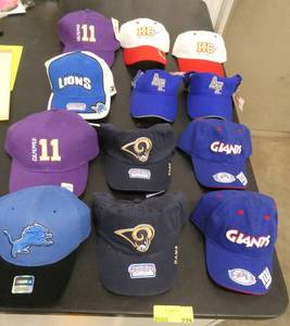 12 New Youthkids size caps of various teams