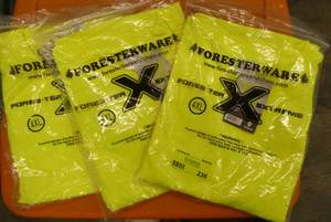 THREE Mens size 4XL hi-vis yellow shirts, 100% polyester