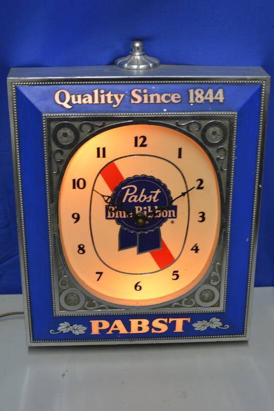 Pabst Blue Ribbon lighted wall clock | Breweriana & Beer