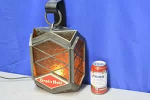 lot 10 image: Grain Belt Lighted hanging Sconce Matches Lot 9