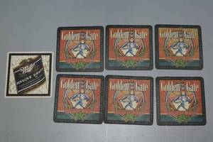 lot 17 image: Golden Gate Ale and Miller Genuine draft beer coasters