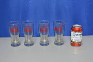 lot 26 image: 4 Bud King of Beers Glasses