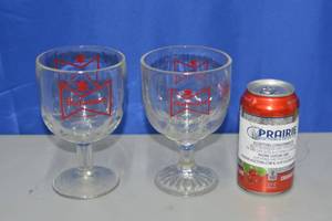 lot 29 image: 2 double sided Budweiser Goblets