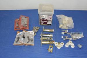 box of door hardware and screws