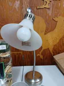 lot 70 image: Weighted Base Adjustable Desk Lamp, Wicker and Wood Picnic Basket for Plates and Silverware