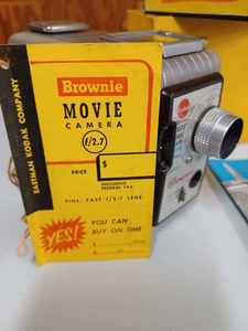 lot 83 image: Vintage Kodak Brownie Model 2 Movie Camera with 12.7 Lens in Original Box and Store Display Tag
