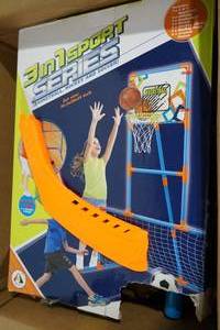 lot 38 image: 3 In 1 Sport Series Toy Set - Hockey, Basketball, Soccer