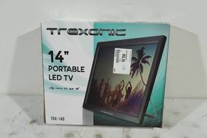 lot 109 image: NEW Trexonic Portable Rechargeable 14 LED TV
