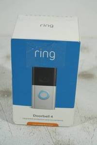 lot 155 image: NEW Ring Video Doorbell 4 Satin Nickel Security Camera