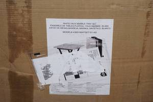 lot 210 image: Linon Faux Marble Top Tray Set