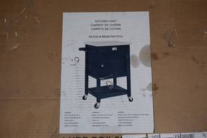 lot 201 image: Linon Sydney Blue Kitchen Cart