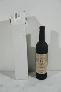 lot 154 image: Personalized Vintage Look Family Wine Bottle Set - Green