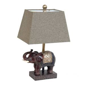 lot 214 image: Elephant Table Lamp with Fabric Shade