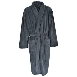 lot 66 image: Hanes Mens Micro Touch Fleece Robe - Charcoal