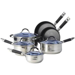lot 111 image: 10 Piece Stainless Steel Cookware - Blue