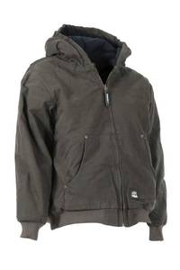lot 139 image: NEW Berne Quilted Hooded Jacket - Boys Medium - Brown