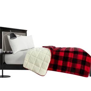 lot 160 image: Dearfoams Super Soft Red Buffalo Plaid Weighted Blanket - 20 Lbs