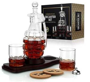 lot 28 image: NEW Premium Grenade Decanter Set