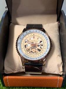 LA Banus Skeleton Watch w Shark Mesh Strap $289 retail