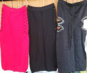3-Stretch Dresses With Cut Out Sides (One Size With Tags)