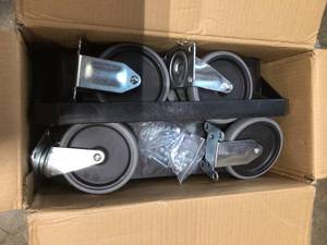 2-Tier Plastic 4-Wheeled Service Cart in Black by Husky Customer Returns See Pictures