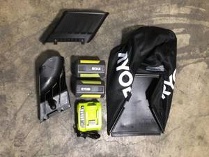 40V HP Brushless 21 in. Cordless Battery Walk Behind Self-Propelled Lawn Mower with (2) Batteries and Charger by RYOBI Customer Returns See Pictures