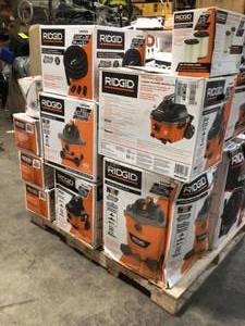 Pallet of Ridgid WetDry Shop Vacs Customer Returns See Pictures