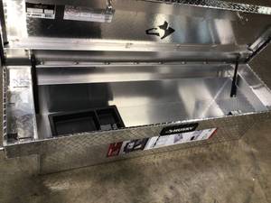 71.36 Diamond Plate Aluminum Full Size Crossbed Truck Tool Box by Husky Customer Returns See Pictures