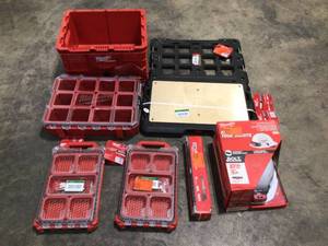 Lot of Assorted Milwaukee Tools and Storage  items varios models and conditions customer returns  See Pictures