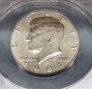 1987-P KENNEDY HALF DOLLAR MS66 ANACS