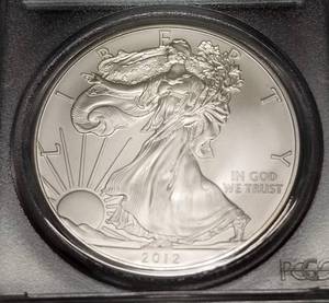 2012-S AMERICAN SILVER EAGLE MS70 PCGS FIRST STRIKE