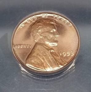 1953 PROOF US SMALL CENT PF66 RED ANACS