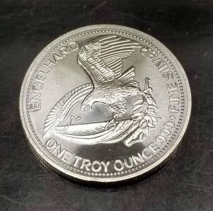 1984 ENGELHARD THE AMERICAN PROSPECTOR 1 TROY OZ .999 FINE SILVER