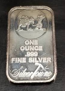 1 TROY OZ .999 FINE SILVER BAR SILVERTOWNE