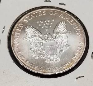 1999 AMERICAN SILVER EAGLE 1 TROY OZ .999 FINE SILVER DOLLAR